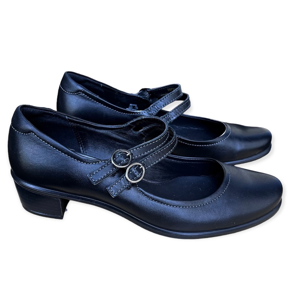Ecco Pearl Mary Jane Double Strap Heeled Shoe Sz 38
